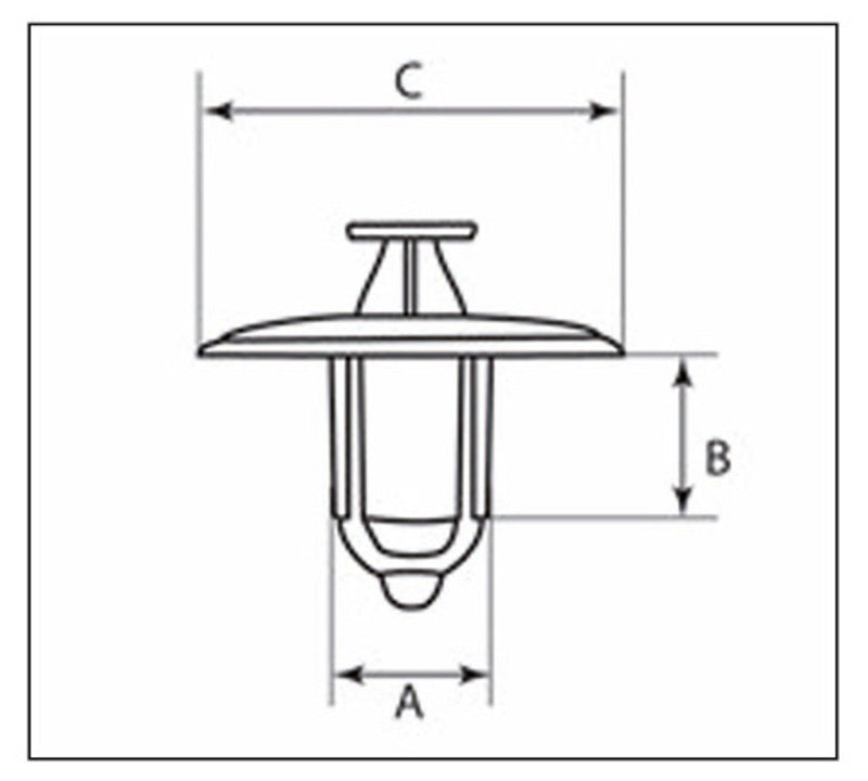 BOLT M8 xL Nylon Rivet 10 pieces
