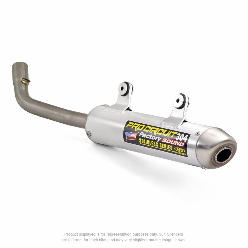 PRO CIRCUIT 304 Muffler Brushed Aluminum/Stainless Steel End Cap Kawasaki KX250 - 1061782