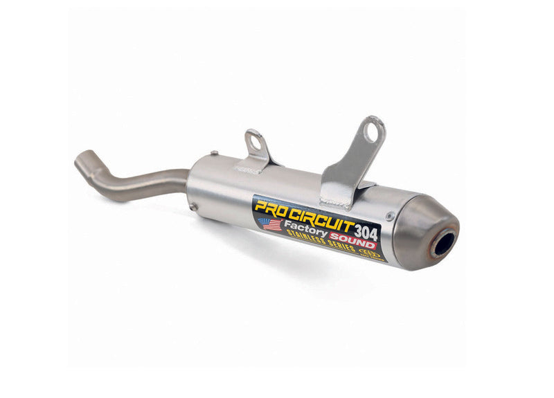PRO CIRCUIT 304 Muffler Brushed Aluminum/Stainless Steel End Cap Suzuki RM125 - 1061786