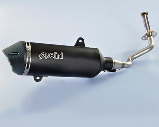 POLINI Maxi-Scooter Full Exhaust System - Black Aluminium Piaggio