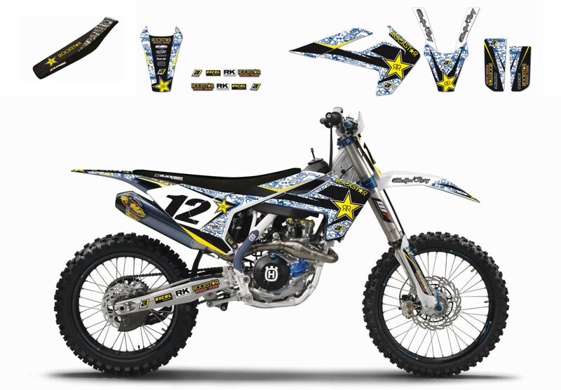 BLACKBIRD Rockstar Energy Complete Graphic Kit Husqvarna TC/FC TE/FE
