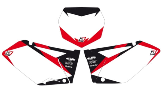 BLACKBIRD Graphic Plate Stickers White Suzuki RM125/250