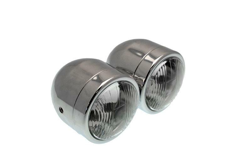 BIHR Twin Headlight Universal Ã˜90mm Chromed