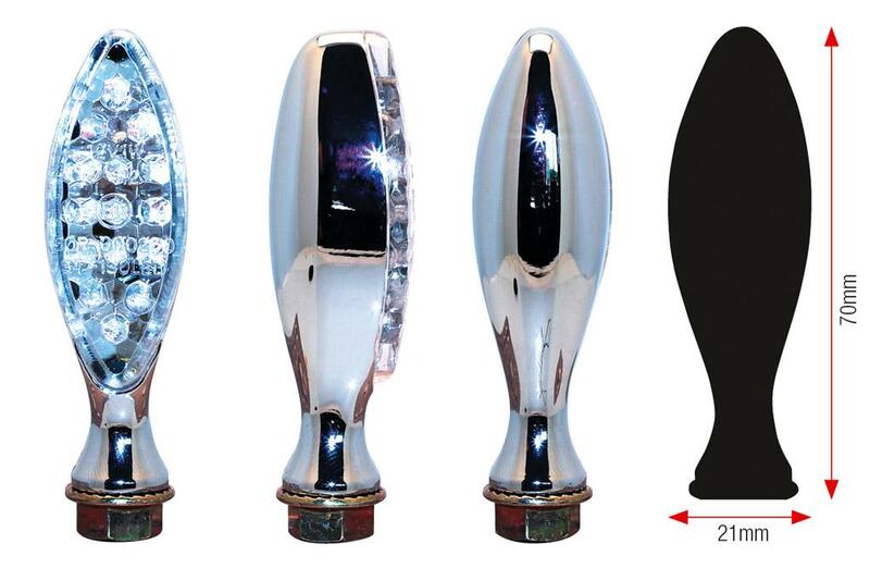 BIHR Elipse LED Indicators Chromed Metal Universal