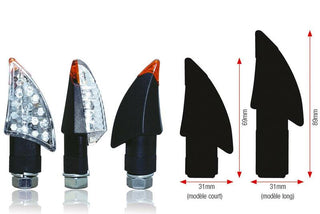 BIHR Blade LED Indicators Short Black Universal