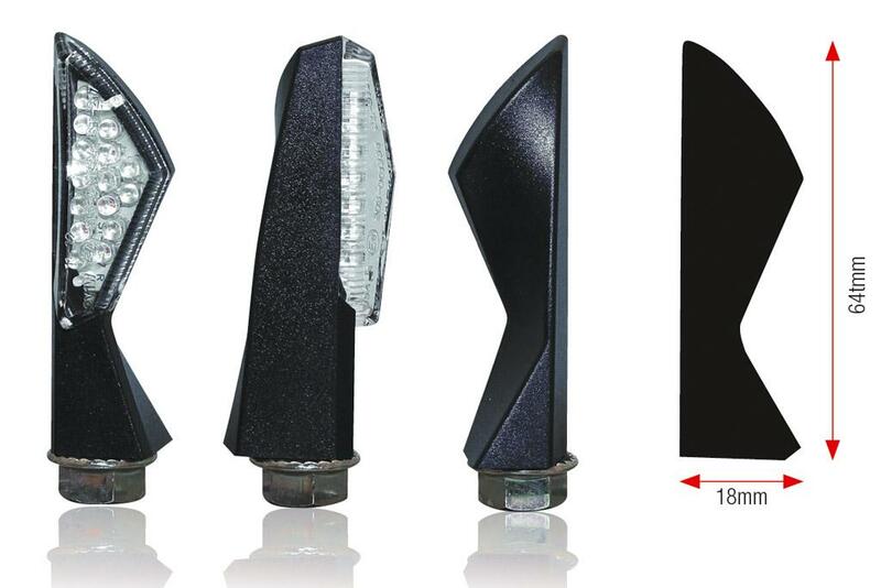 BIHR Asym LED Indicators Black Universal