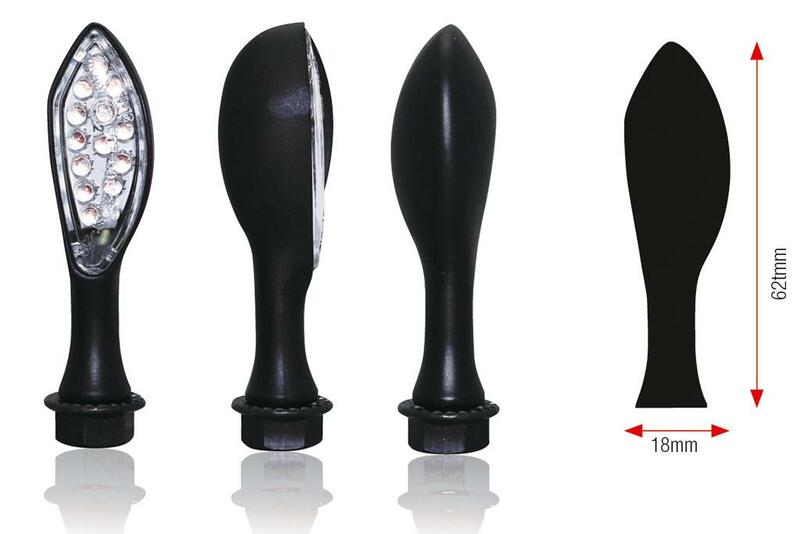 BIHR Caps LED Indicators Black Metal Universal