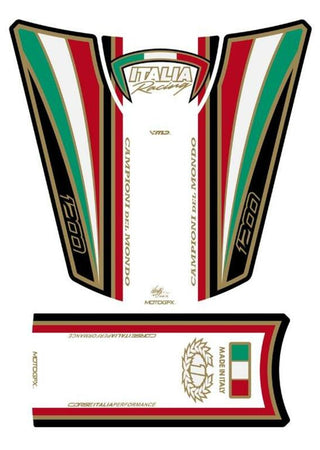 MOTOGRAFIX Tank Pad 4pcs White/Red Italia Ducati Diavel 1200