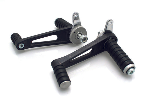 BIHR Tarozzi universal Ã˜10mm fixed rubber footpegs set black steel