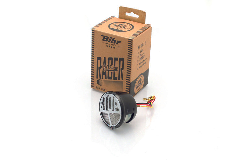 Bihr Dum-Dum clear LED street legal black vintage rear light