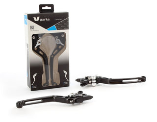 V-PARTS Standard Levers 175mm CNC Black/Aluminum Screws with Adapters by Pair Triumph - 1067151