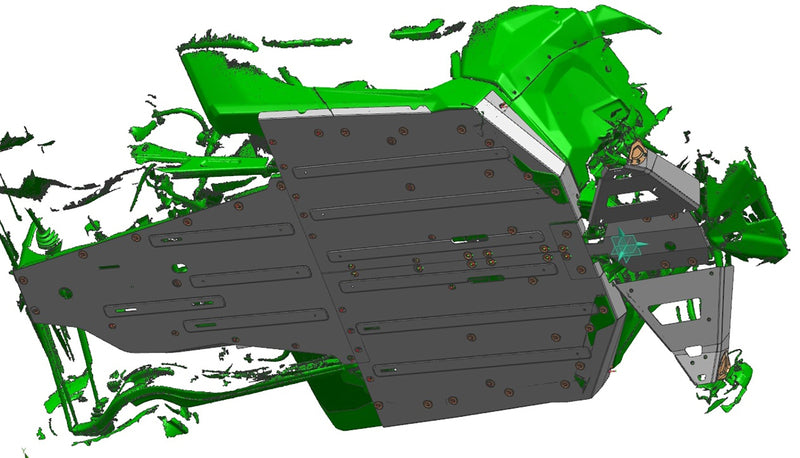 RIVAL Complete skid plate kit w/o front arm guards - Aluminium Can-Am Maverick X3
