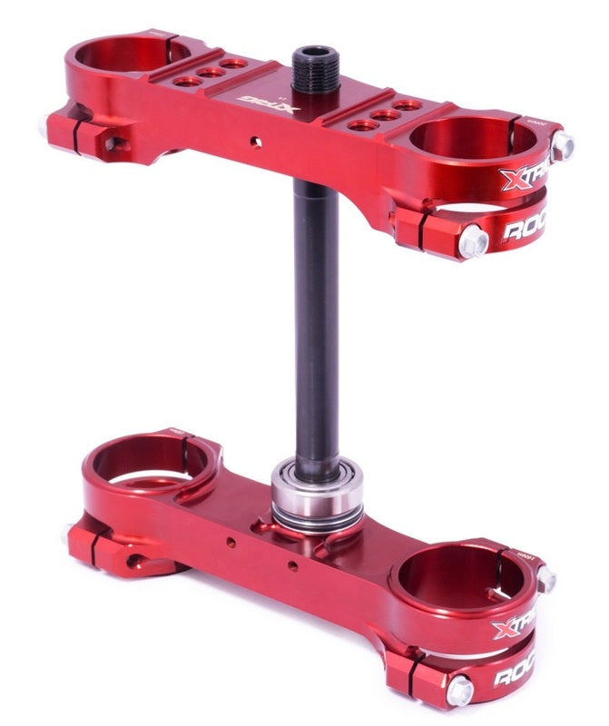 XTRIG ROCS Tech Triple Clamp Offset 14mm PHDS Red Husqvarna TC85
