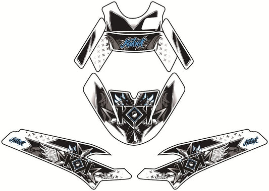 KUTVEK Demon Graphic Kit Blue MBK Booster/Yamaha BW'S