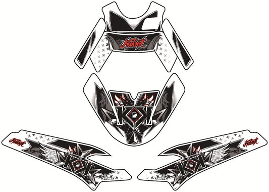 KUTVEK Demon Graphic Kit Red MBK Booster/Yamaha BW'S