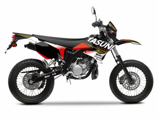 KUTVEK Yasuni Factory Aufkleber-Set, Rot/Schwarz, MBK X-Limit/Yamaha DT50 