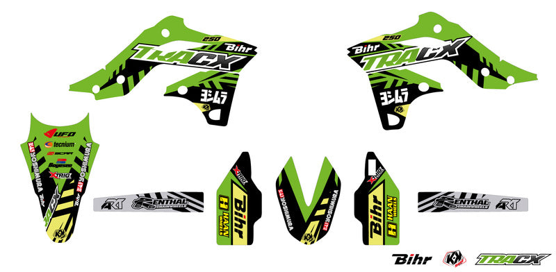 KUTVEK Tracx Graphic Kit Green Kawasaki KX250F - 1067933