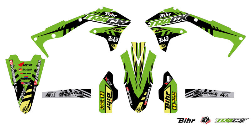 KUTVEK Tracx Graphic Kit Green Kawasaki KX450F - 1067935