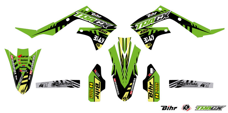 KUTVEK Tracx Graphic Kit Green Kawasaki KX450F - 1067937