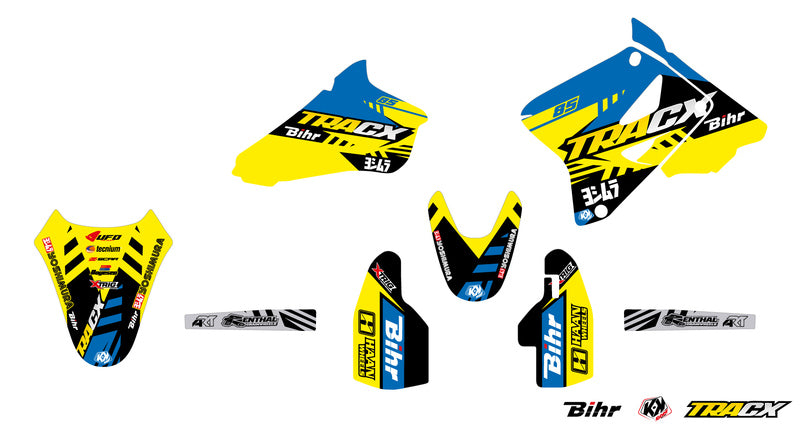 KUTVEK Tracx Graphic Kit Yellow Suzuki RM85