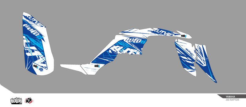 KUTVEK Rotor Graphic Kit Blue Yamaha Raptor 350