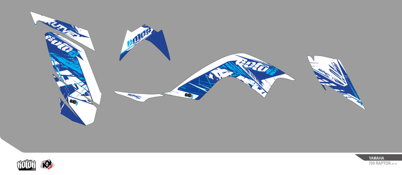 KUTVEK Rotor Graphic Kit Blue Yamaha Raptor 700