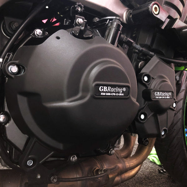 GB RACING Engine Cover Set Alternator/Clutch/Pulse Black Kawasaki Z1000SX