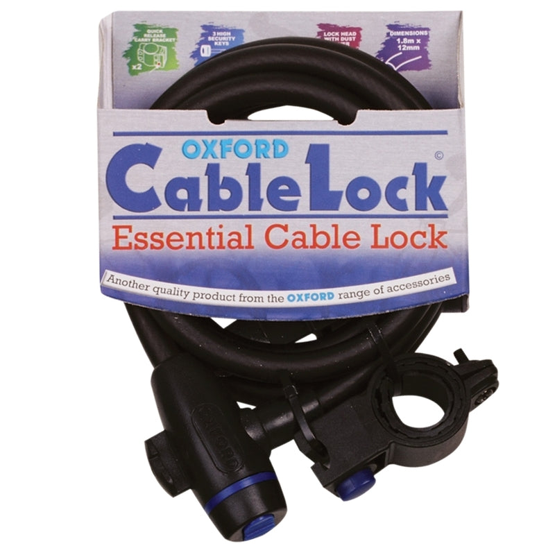 OXFORD Cablelock Cable Lock - 1.5m x 25mm Smoke