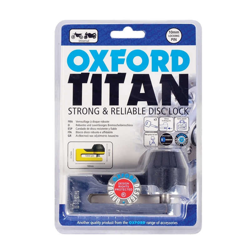 OXFORD Titan Disc Lock - Ã˜10mm Chrome
