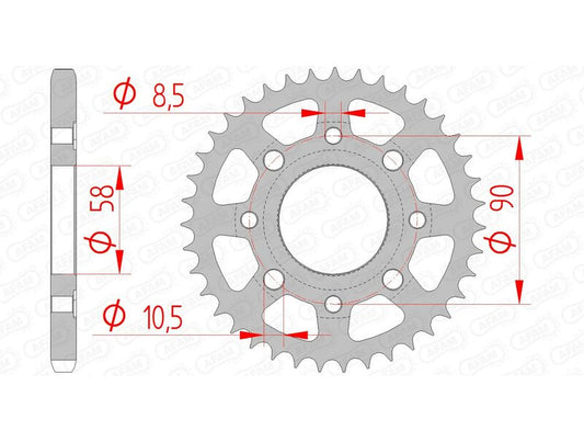 AFAM Steel Standard Rear Sprocket 10201 - 428 - 1074325011