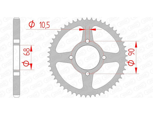 AFAM Steel Standard Rear Sprocket 10205 - 428