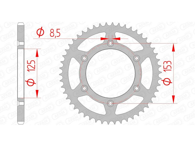 AFAM Steel Self-Cleaning Rear Sprocket 10212 - 520 - 1074330004
