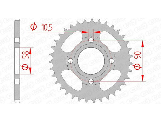 AFAM Steel Standard Rear Sprocket 10214 - 520 - 1074331001