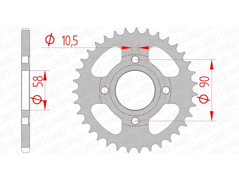AFAM Steel Standard Rear Sprocket 10214 - 520 - 1074331002