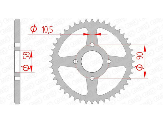 AFAM Steel Standard Rear Sprocket 10221 - 520 - 1074334001