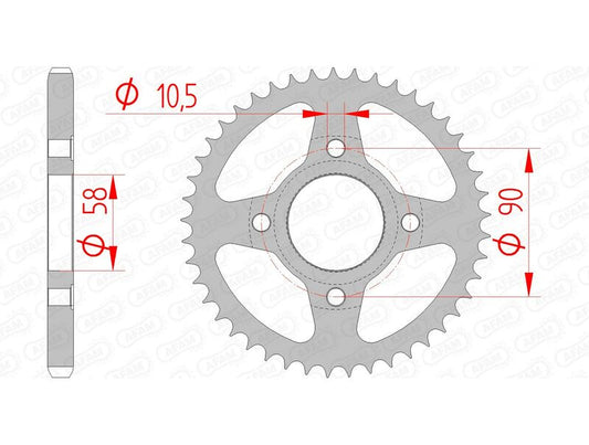 AFAM Steel Standard Rear Sprocket 10223 - 428 - 1074335003