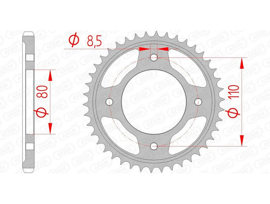 AFAM Steel Standard Rear Sprocket 10235 - 428