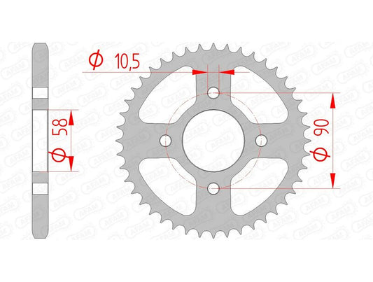 AFAM Steel Standard Rear Sprocket 10236 - 428 - 1074342001
