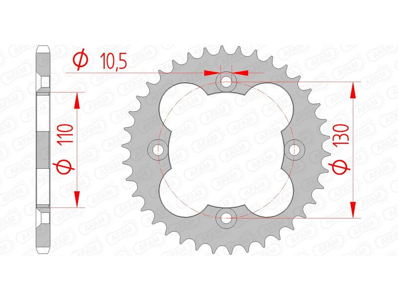 AFAM Steel Standard Rear Sprocket 10318 - 520 - 1074347002