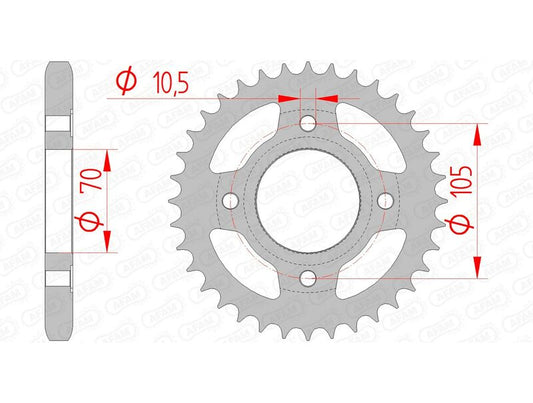 AFAM Steel Standard Rear Sprocket 10401 - 530 - 1074351001