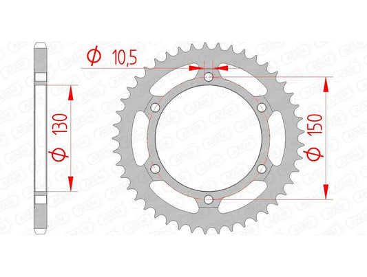 AFAM Steel Standard Rear Sprocket 10501 - 520 - 1074357006