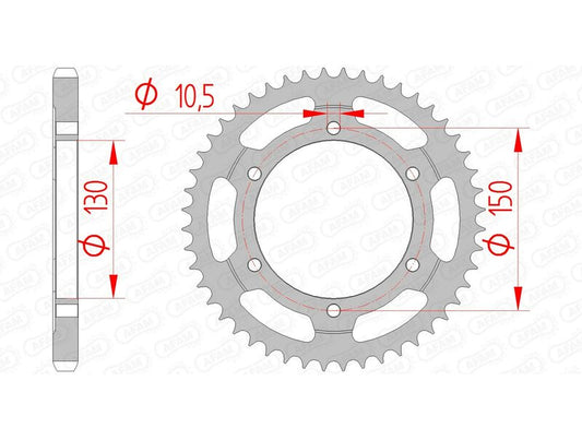 AFAM Steel Standard Rear Sprocket 10502 - 525 - 1074358001