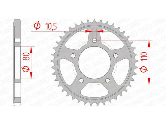 AFAM Steel Standard Rear Sprocket 10504 - 525 - 1074361001