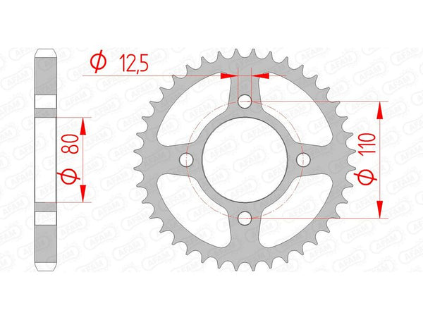 AFAM Stahl Standard Kettenrad 10603 - 530 - 1074367004