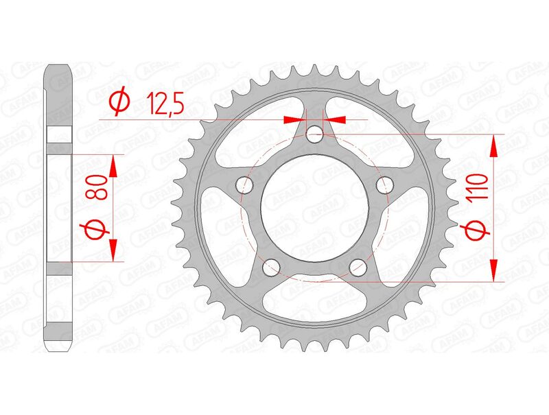 AFAM Steel Standard Rear Sprocket 10605 - 530 - 1074369004