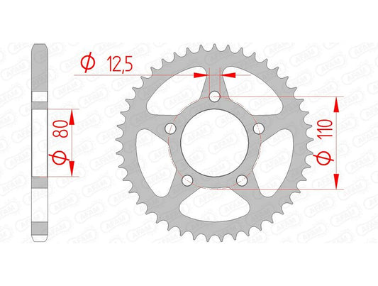 AFAM Steel Standard Rear Sprocket 10608 - 525 - 1074372002
