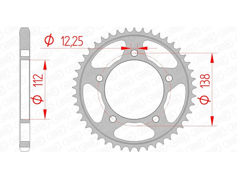 AFAM Steel Standard Rear Sprocket 10613 - 525 - 1074373006