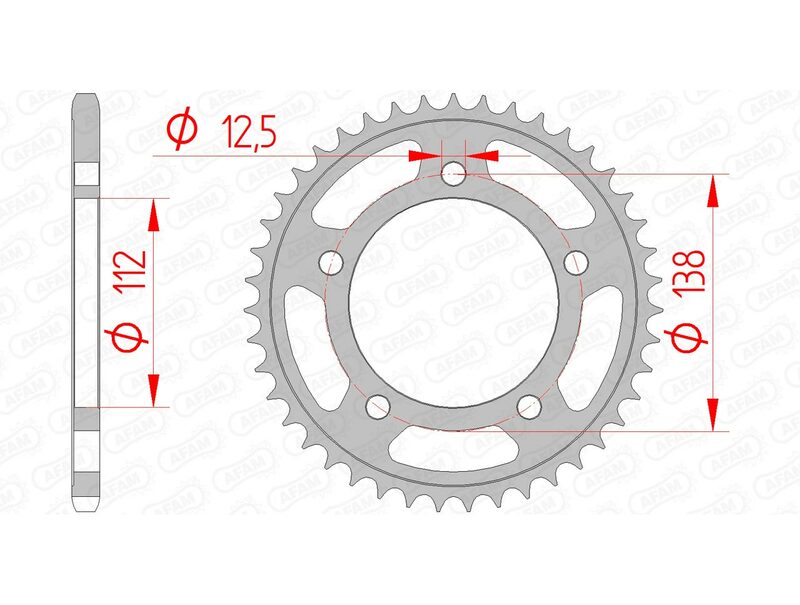 AFAM Steel Standard Rear Sprocket 10627 - 520 - 1074377004