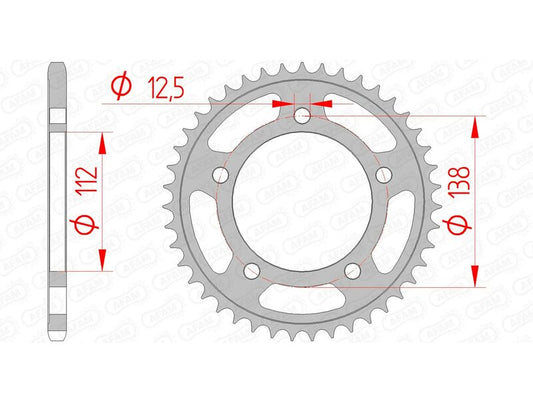 AFAM Steel Standard Rear Sprocket 10627 - 520 - 1074377004