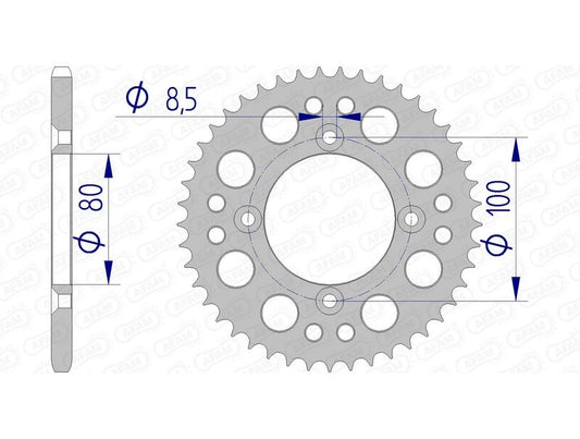 AFAM Aluminium Ultra-Light Rear Sprocket 11101 - 420 - 1074383002